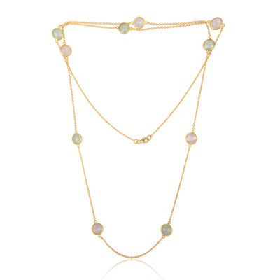 Moonstone Confetti Necklace Gold