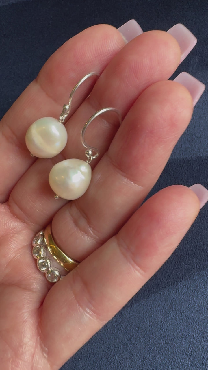 Luna Freshwater Pearl Sterling Silver Drop Earrings
