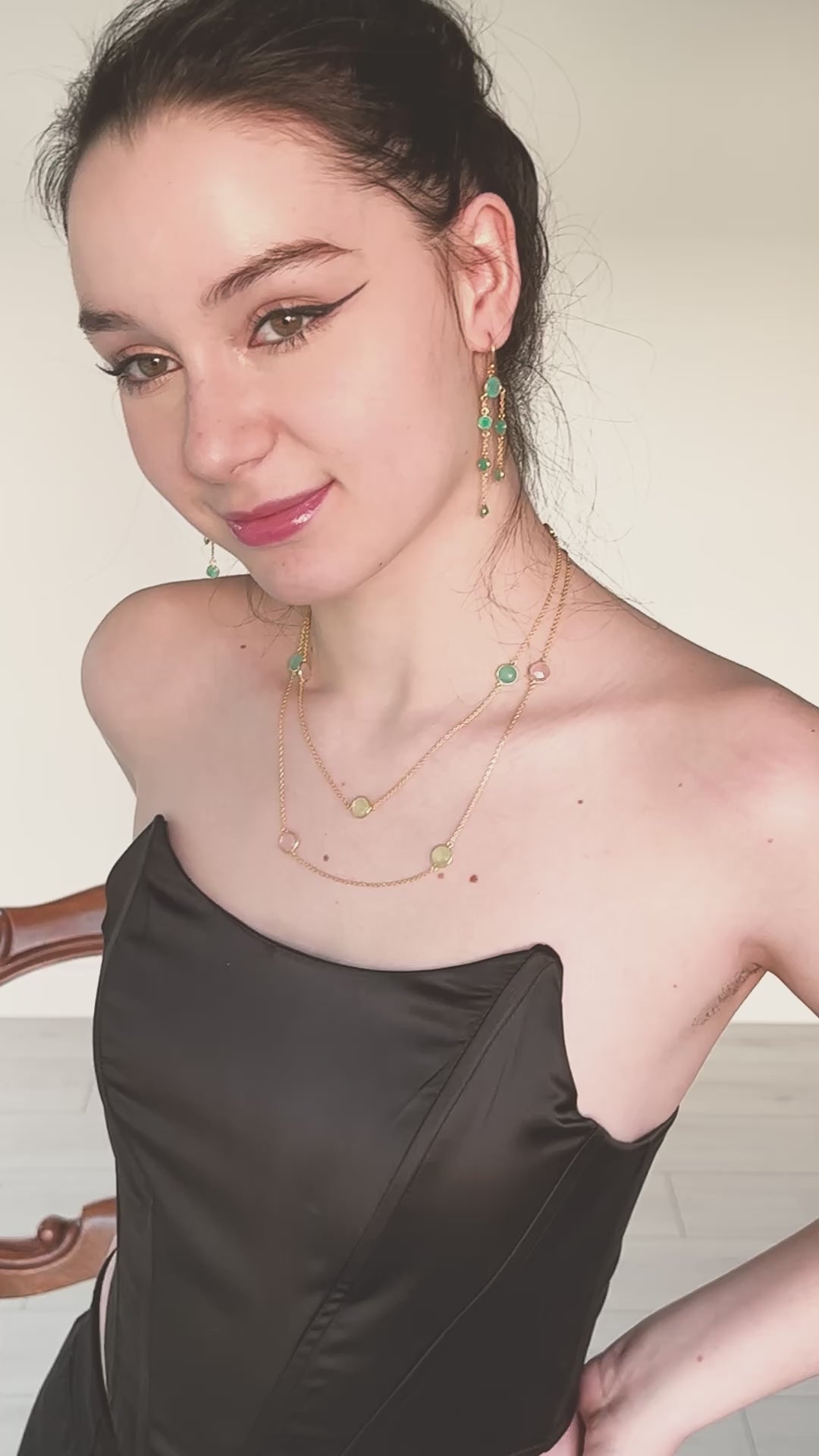 Mint Aqua Chalcedony Drop Earrings in 18ct Gold-Plated Sterling Silver