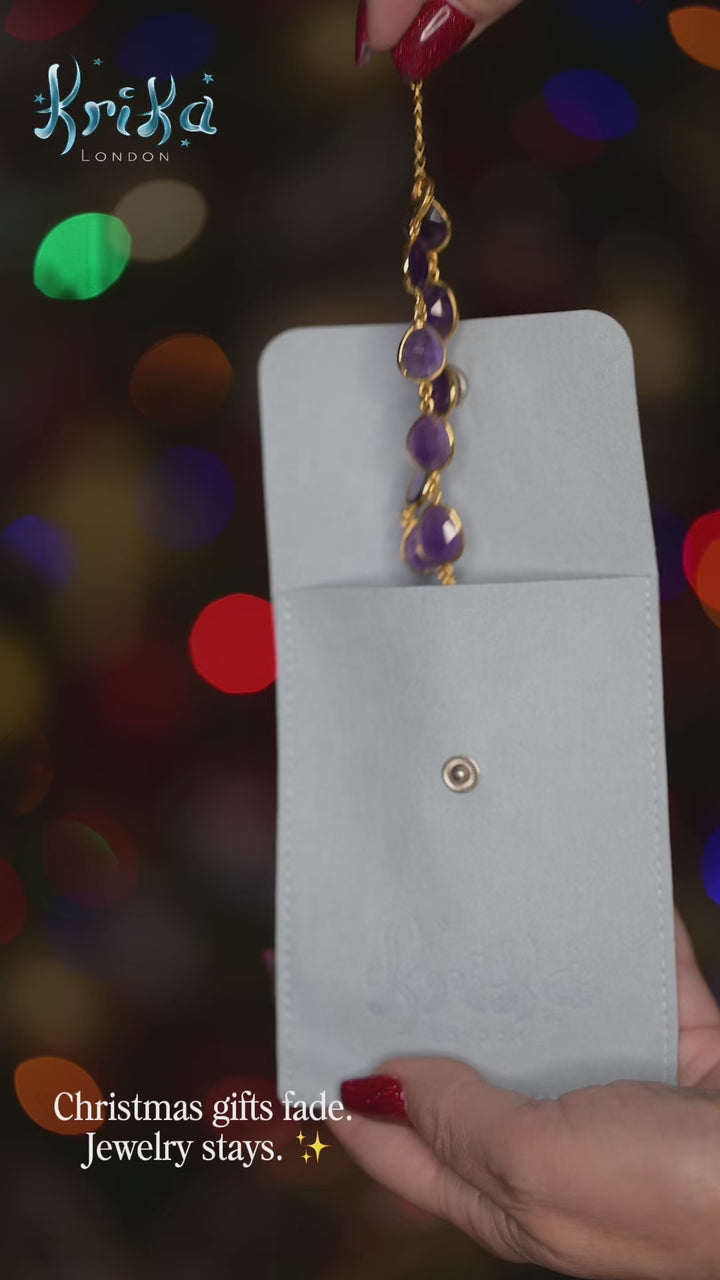 Gaia Amethyst Choker in 18ct Gold-Plated Brass