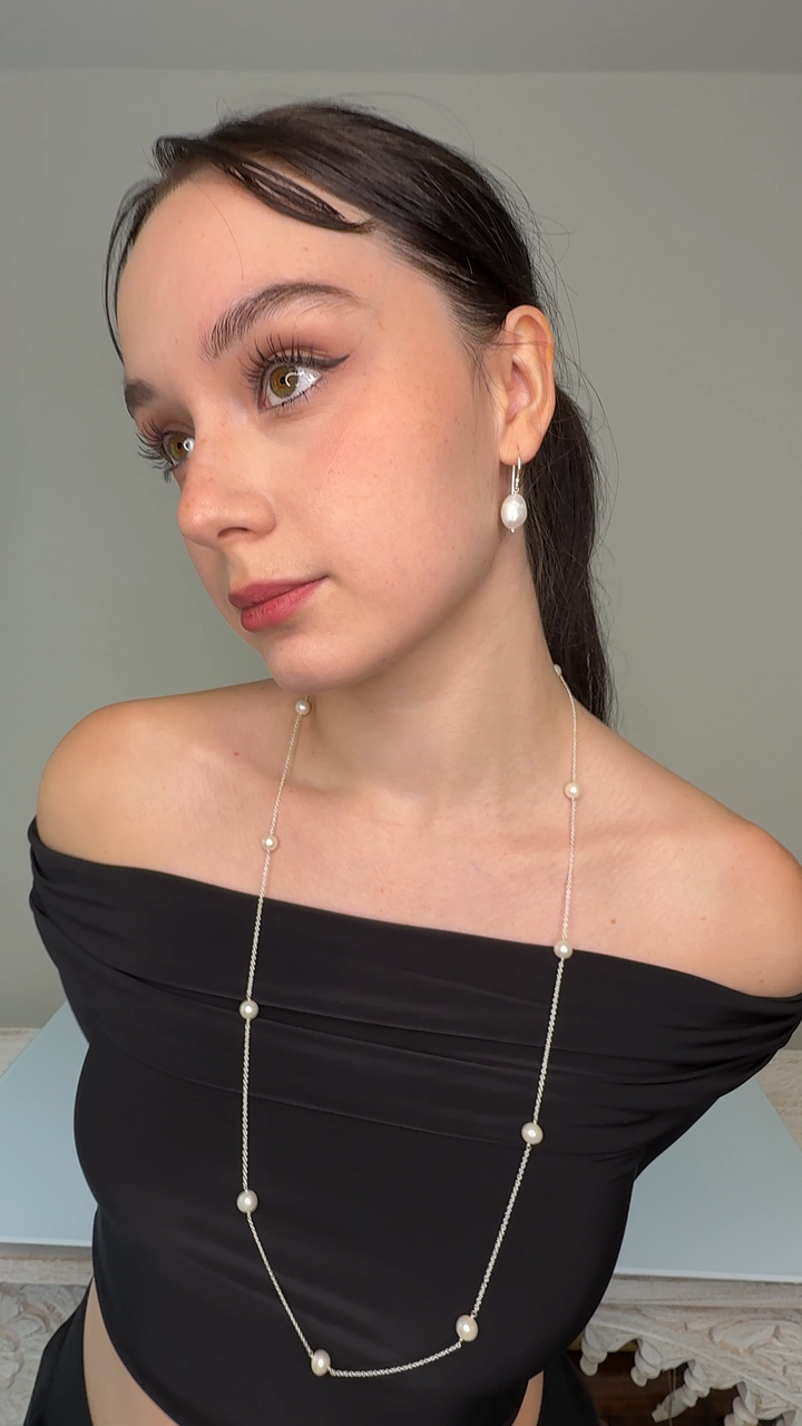 Titan Freshwater Pearl Sterling Silver Necklace