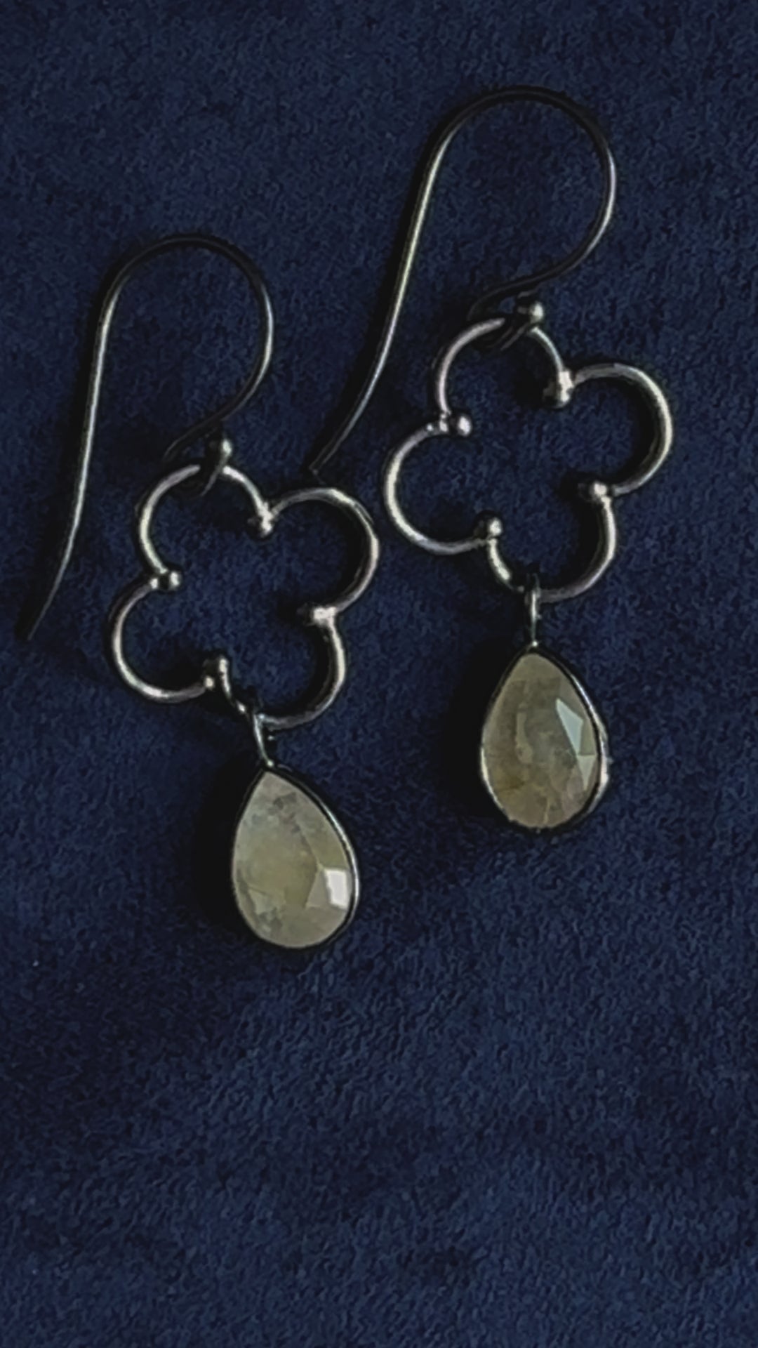 Golden Rutile Flower Dew Earrings